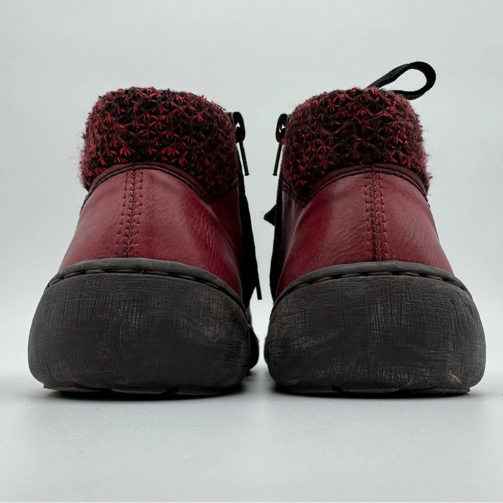 Rieker “Simona 30” Lace Up Leather Ankle Boot Black/Wine/Brandy Size EU 38/US 7 - Picture 5 of 14